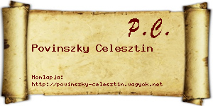 Povinszky Celesztin névjegykártya